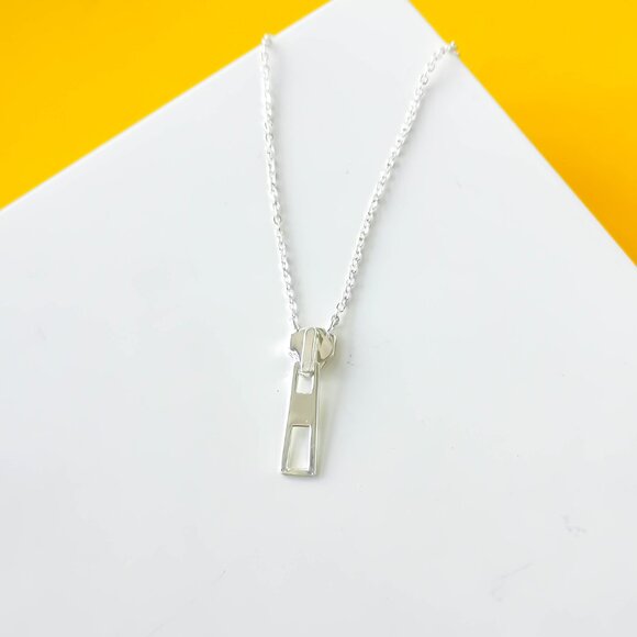 The Zip Silver Vermeil Necklace by Alicia Bonnie - Picture 1 of 3